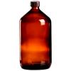 25 x 1000 ml Amber Glass Bottles with Brown DIN 28 Screw Caps view 1