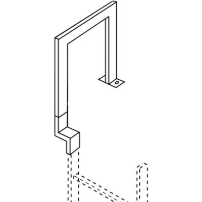 ZARGES Step-Over Bracket, 250 mm Deep, Stainless Steel