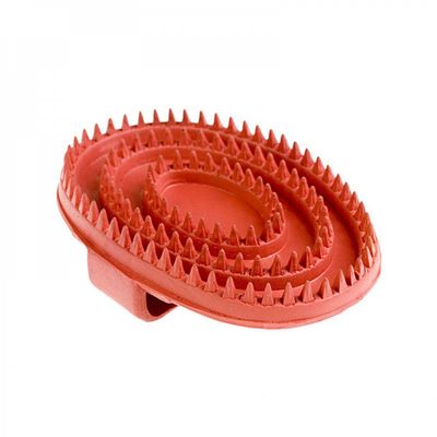 HORZE Large Rubber Curry Comb, Red