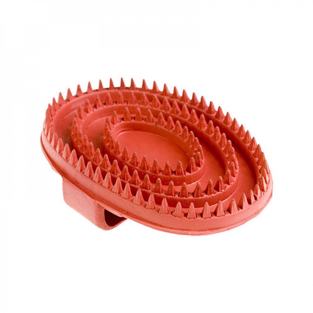 HORZE Large Rubber Curry Comb, Red