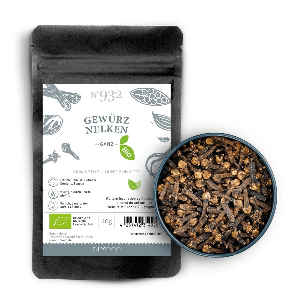 Rimoco N932 Organic Whole Cloves – Aromatic, Sweet & Slightly Peppery, 40 g