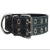 Genuine Leather Dog Collar, Padded, Black, 1.5" Wide, Fits 22.5–26.5" Neck, Great Dane/Mastiff, by Dogs My Love view 1