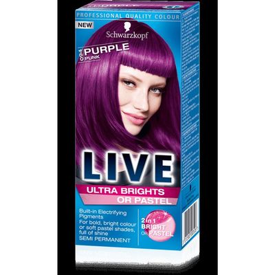 Schwarzkopf LIVE Ultra Brights or Pastel – Purple Punk 94, Pack of 3