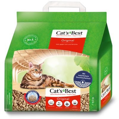 Cat's Best Original Cat Litter, 100% Plant-Based Clumping Litter, 2.1 kg/5 L