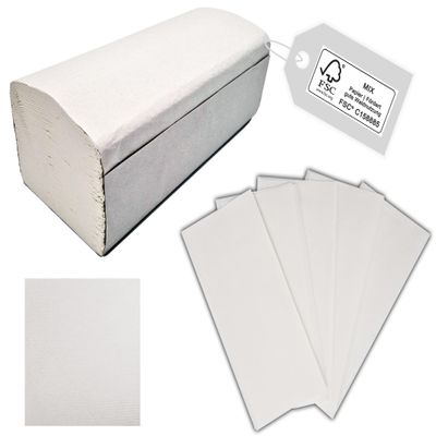 TIGA-MED V-Fold Paper Hand Towels, 2-Ply, 25 x 23 cm, FSC-Certified, 6,400 Towels
