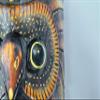 Woru Owl & Giraffe Wall Mask, Handcrafted Albesia Wood, 50 cm view 4