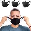 BOOLAVARD 3-Pack Unisex Black Washable Reusable Cotton Face Coverings view 1