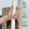 HAPPYPET 181 cm Cat Tree with 11 cm Posts, House, Tunnel and Loungers, Cream view 4