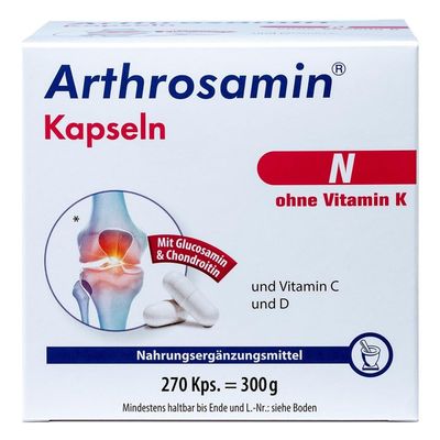 ARTHROSAMIN N Joint Capsules Without Vitamin K, High-Dose Glucosamine + Chondroitin, 270-Capsule Value Pack