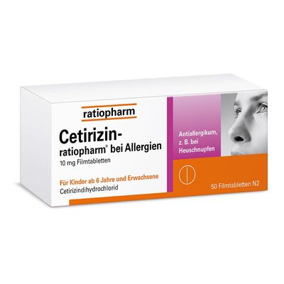 Cetirizin-ratiopharm for Allergies, 50 Tablets