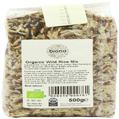 Biona Organic Wild Rice Mix (Wild, Red & Brown Rice), 500 g