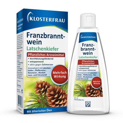 Klosterfrau Franzbranntwein Mountain Pine | 400 ml Dosing Bottle | Relieves Pain | Promotes Circulation | Relaxes Muscles | For Muscle and Joint Pain
