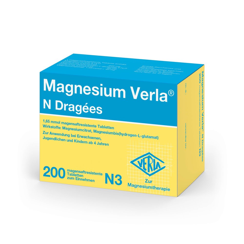 Magnesium Verla N Coated Tablets, 200 Count