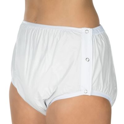 Suprima PVC Brief with Lining, Snap-Fastened, Art. 1-222-000, Unisex, Size 38, White
