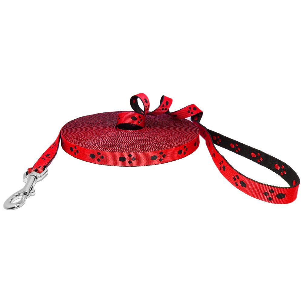 Leash with Paws 20mm Red 5m