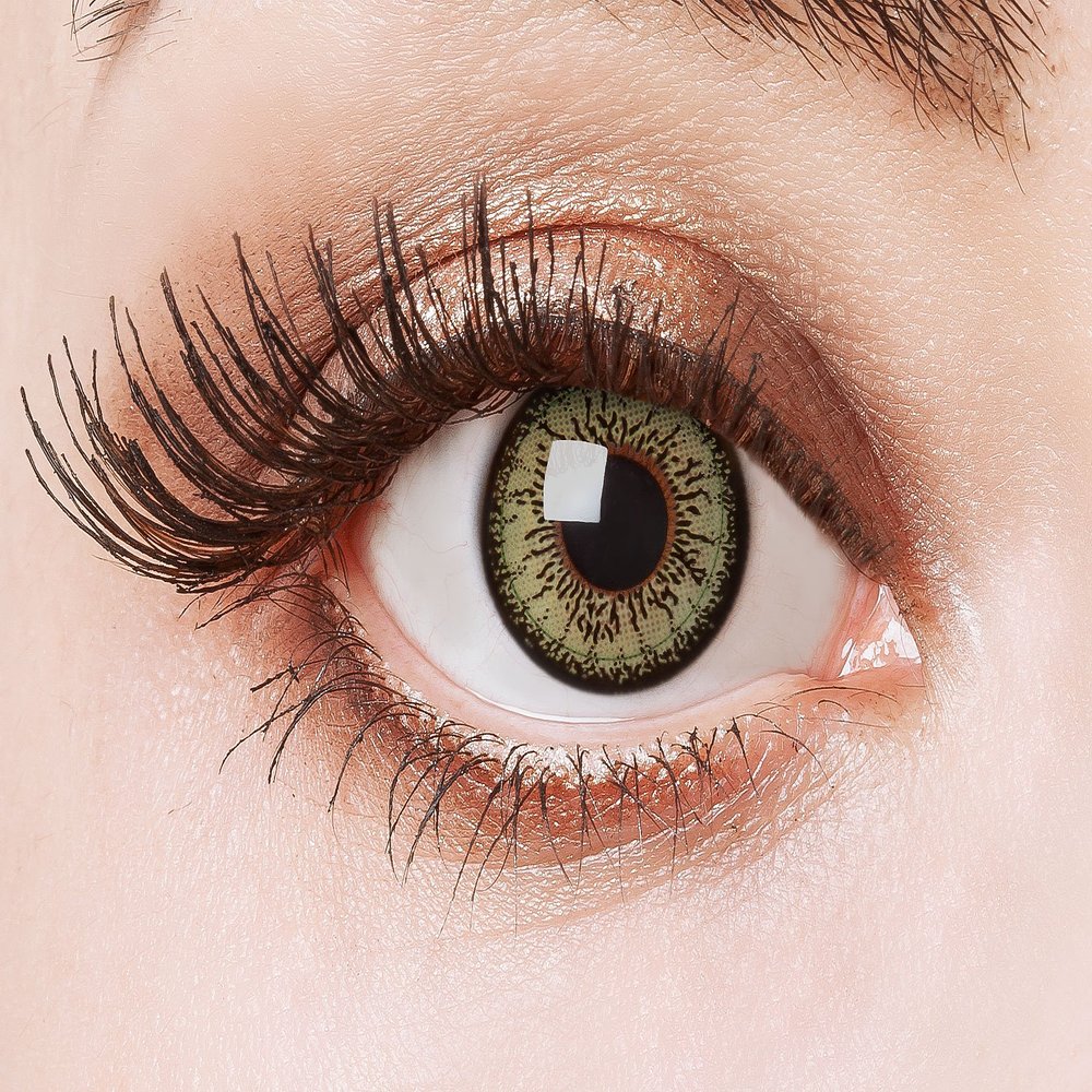 aricona Green Circle Lenses – Non-Prescription Colored Lenses for Larger-Looking Eyes, 2 Lenses