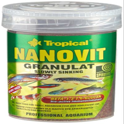 Tropical Nanovit Granules - Small Granules for Small Ornamental Fish, 2-Pack (2 x 100 ml)
