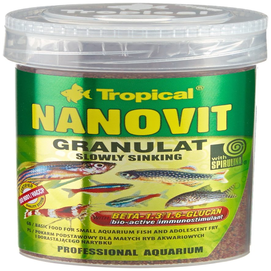 Tropical Nanovit Granules - Small Granules for Small Ornamental Fish, 2-Pack (2 x 100 ml)
