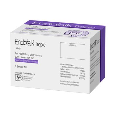 Endofalk Tropic, 8 Sachets, Pineapple-Lemon Flavor