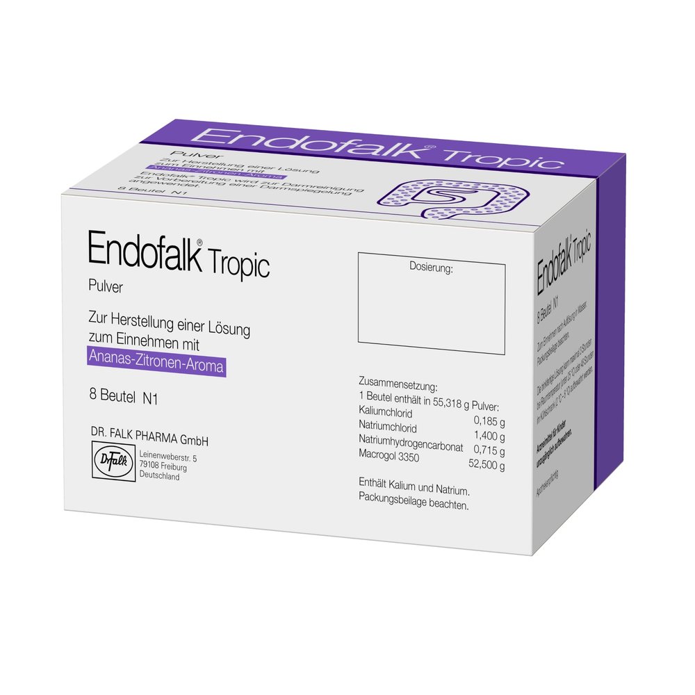 Endofalk Tropic, 8 Sachets, Pineapple-Lemon Flavor