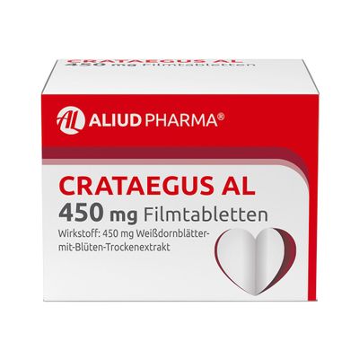 Crataegus AL 450 mg Film-Coated Tablets, 100 Tablets, for Heart Failure, ALIUD PHARMA