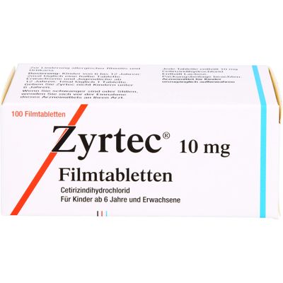 ZYRTEC 10 mg Film-Coated Tablets, 100