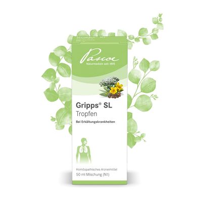 Pascoe Gripps SL Drops: for Colds, Sore Throat & Cough Irritation, with Eucalyptus, 50 mL