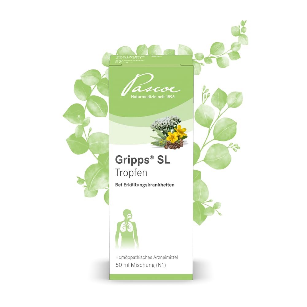 Pascoe Gripps SL Drops: for Colds, Sore Throat & Cough Irritation, with Eucalyptus, 50 mL