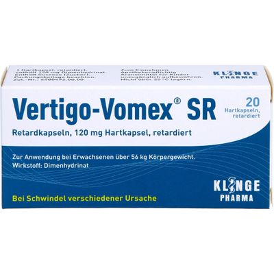 Vertigo-Vomex SR Extended-Release Capsules for Dizziness, 20 Capsules