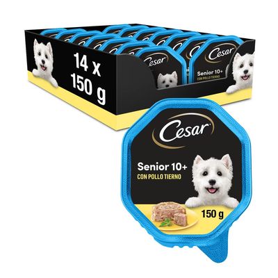 Cesar Vital 10+ Dog Food with Tender Chicken and Rice, 24 Trays (24 x 150 g)