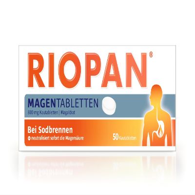 RIOPAN Heartburn Chewable Tablets, Cream Caramel, 50 Count