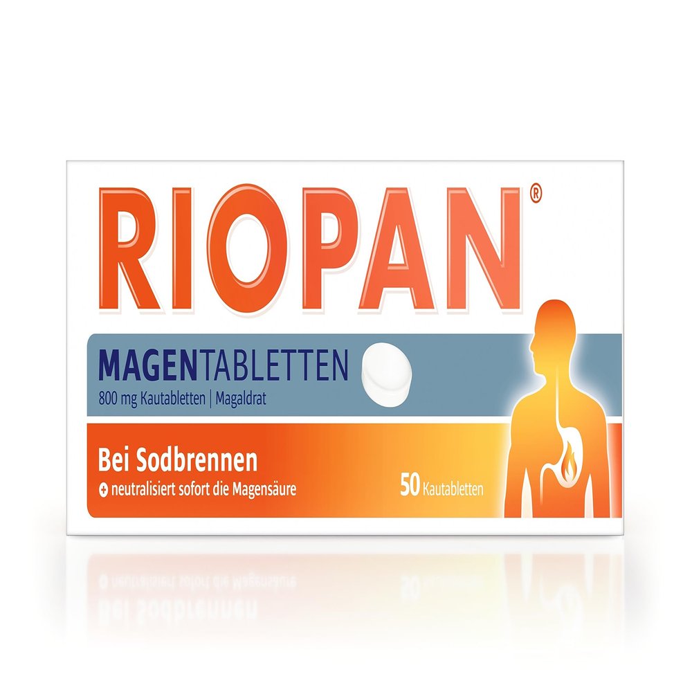 RIOPAN Heartburn Chewable Tablets, Cream Caramel, 50 Count