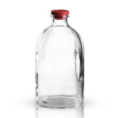 15 x 100 mL Clear Glass Injection Vials with Red Rubber Stoppers