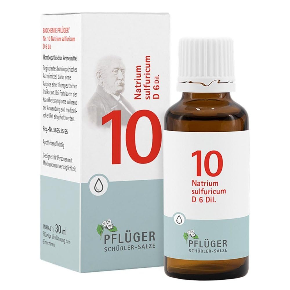 Pflüger Schüßler Salt No. 10 Sodium sulfuricum D6 Drops, 30 mL