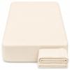 DuDu N Girlie 100% Cotton Fitted Sheets for Crib Mattresses, 70 x 140 cm, Cream, 2-Pack view 1