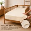 DuDu N Girlie 100% Cotton Fitted Sheets for Crib Mattresses, 70 x 140 cm, Cream, 2-Pack view 3