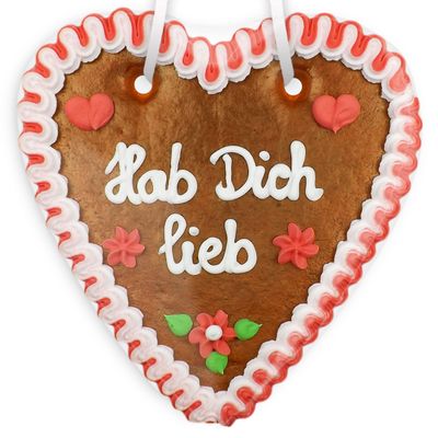Gingerbread Heart with “Love You” Message, 18 cm | LEBKUCHEN WELT