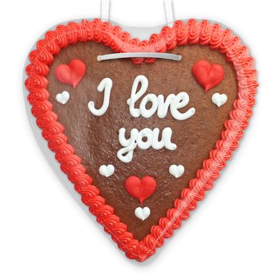 Gingerbread Heart with “I love you” Saying, Approx. 21 cm