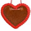 Gingerbread Heart Blank with Border for Decorating, 16 cm, Red view 1