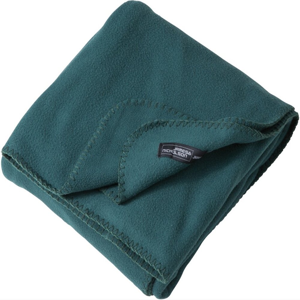 James & Nicholson Multifunctional Fleece Blanket for Leisure and Car (One Size, Dark Green)