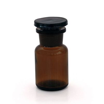 50 Amber Apothecary Bottles, 50 ml, with Glass Stoppers