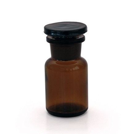 50 Amber Apothecary Bottles, 50 ml, with Glass Stoppers