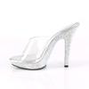 Pleaser LIP-101DM Women's Shoes, Clear/Silver with Multi Rhinestones, Size 11 view 3