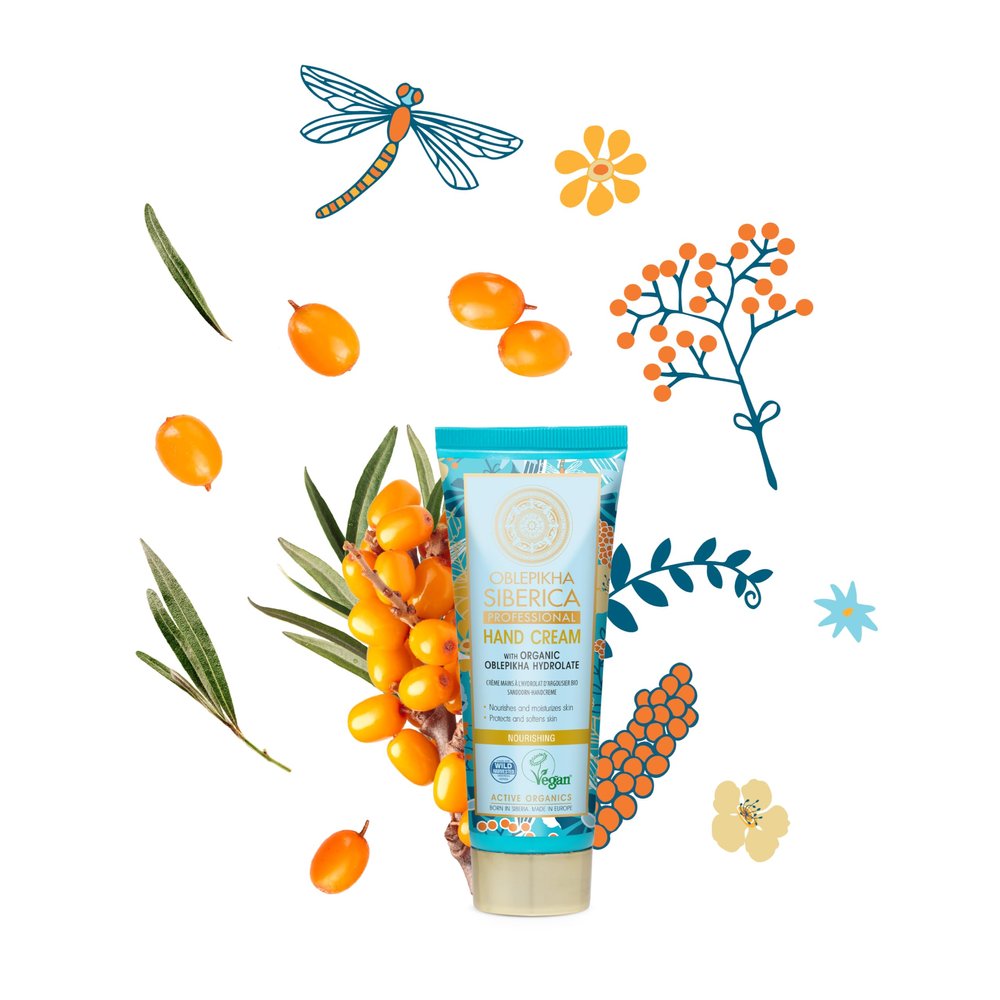 Natura Siberica Oblepikha Hand Cream, 75 ml, with Sea Buckthorn