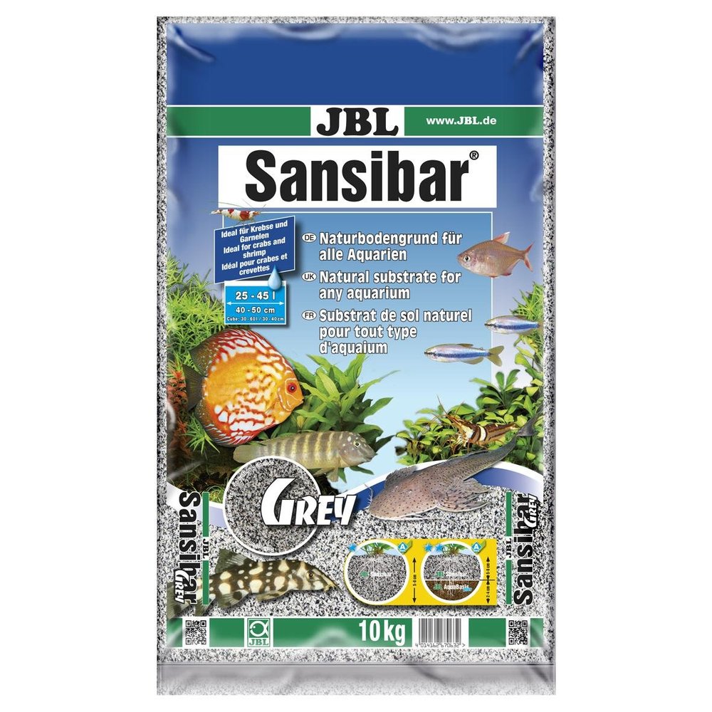 JBL Sansibar 67063 Substrate for Freshwater and Saltwater Aquariums, 10 kg, Gray