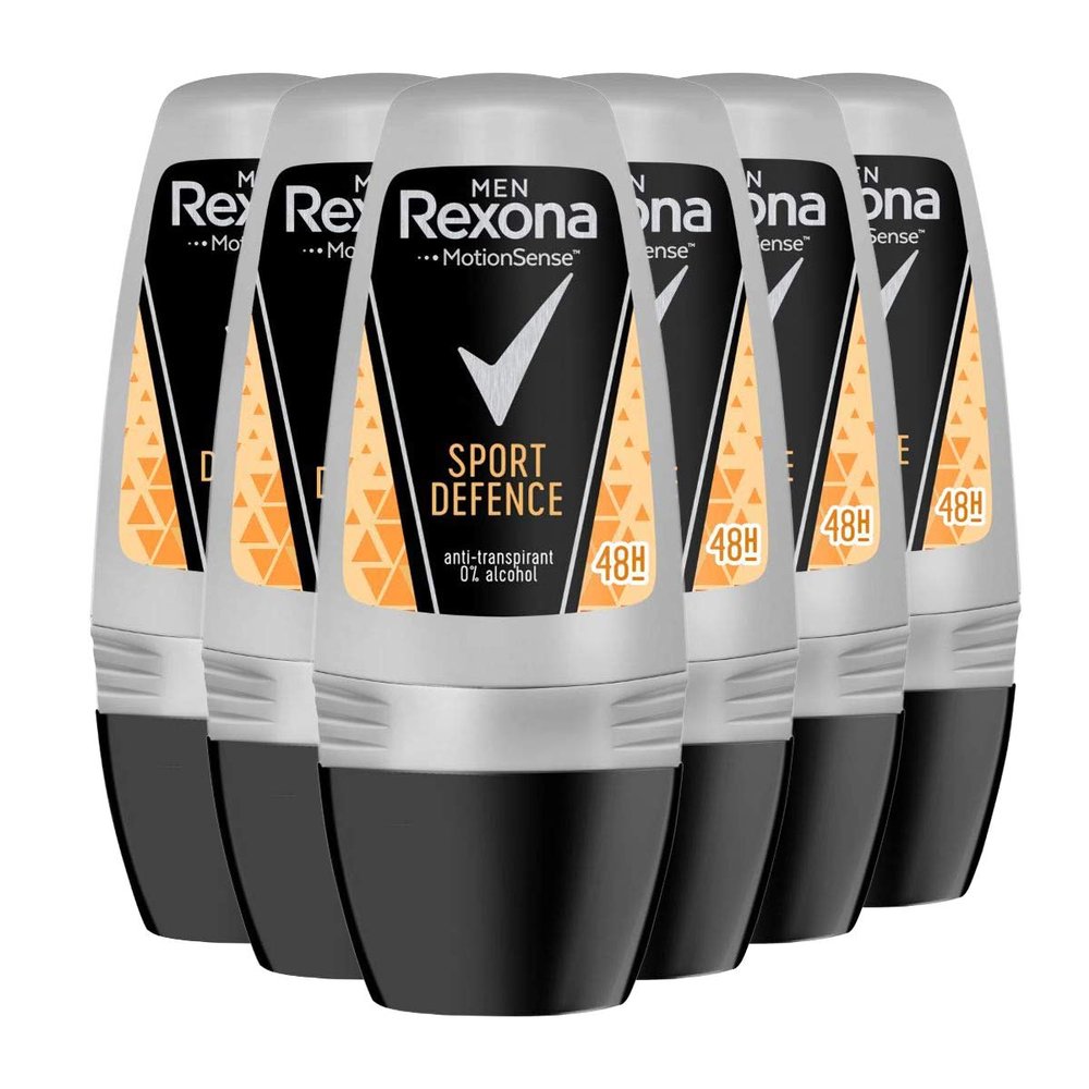 Rexona Sport Defence Men Antiperspirant Roll-On, 6 x 50 ml