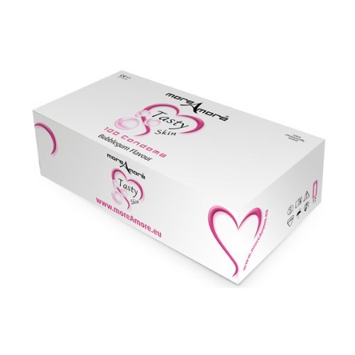 MOREAMORE Tasty Skin Bubblegum Soft Skin Condoms, 100 Count