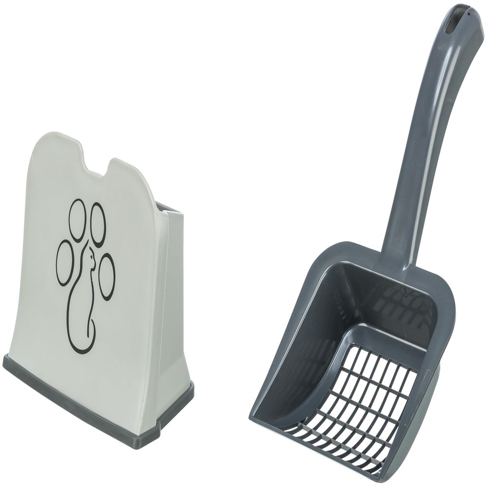 TRIXIE Litter Scoop with Holder, Size L, White/Gray, 40475