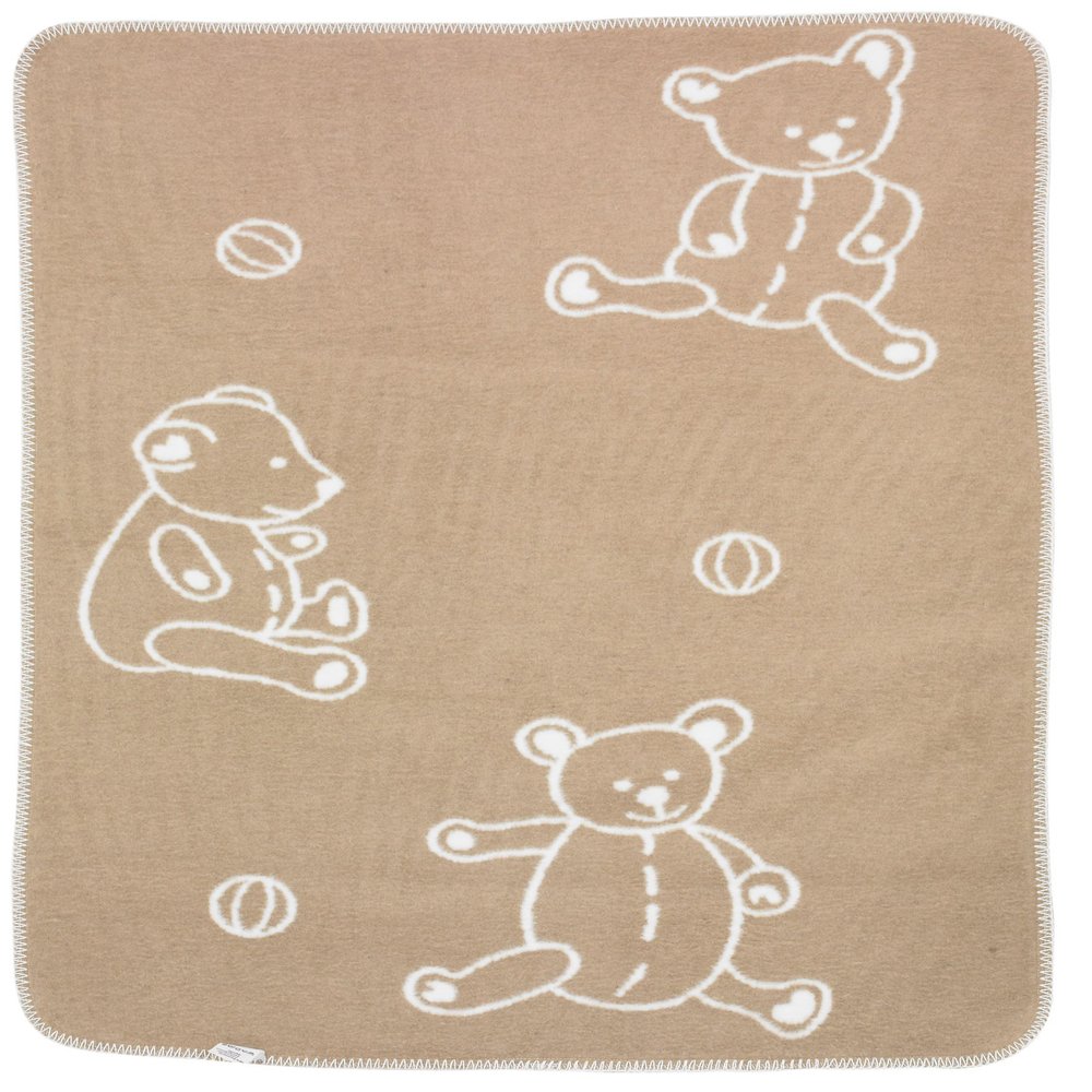 Alvi 931745146 “Teddy” Cotton Blanket, Beige