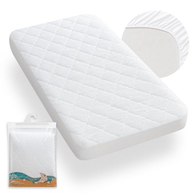 Interbaby 00801 - Padded Crib Mattress Cover, Unisex, White (Cover Only, Mattress Not Included)